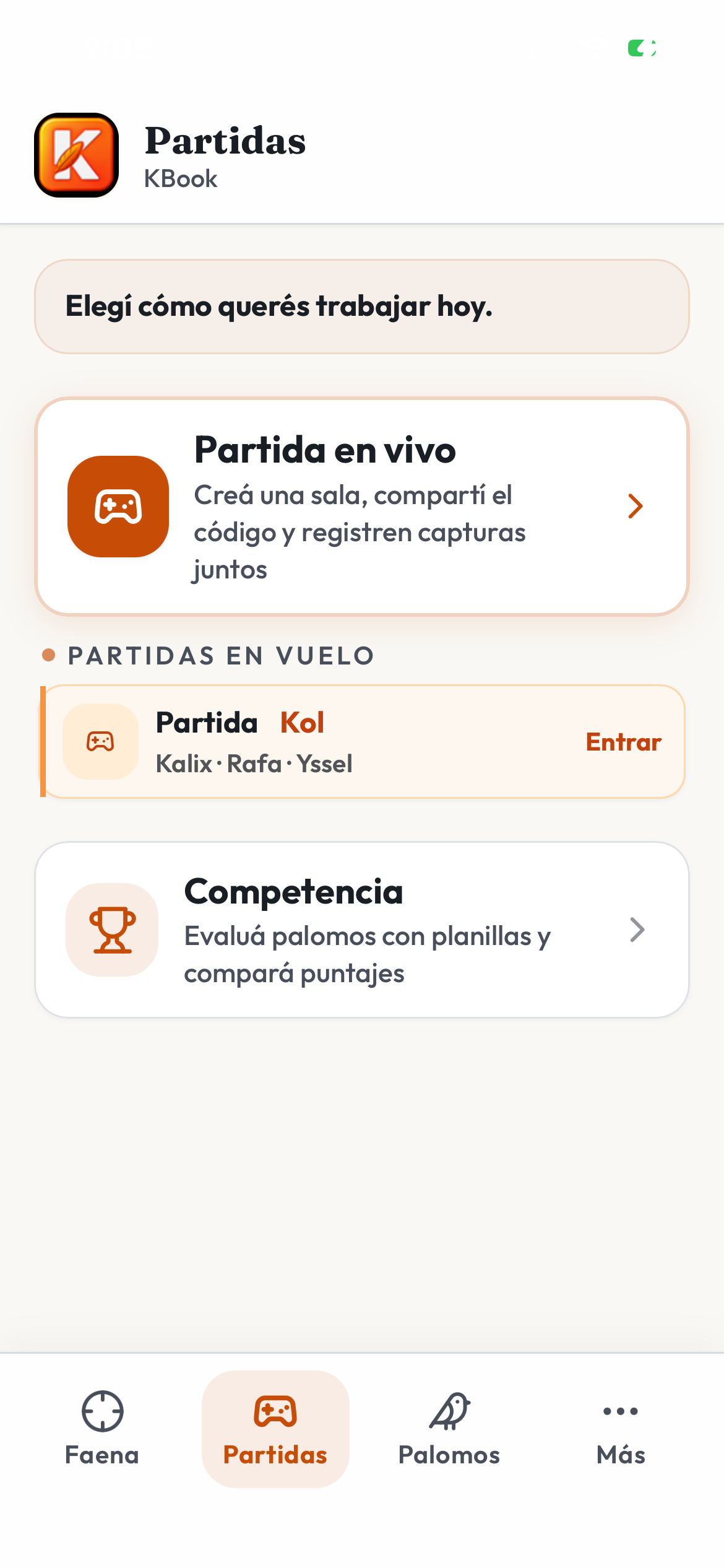 Sección Partidas
