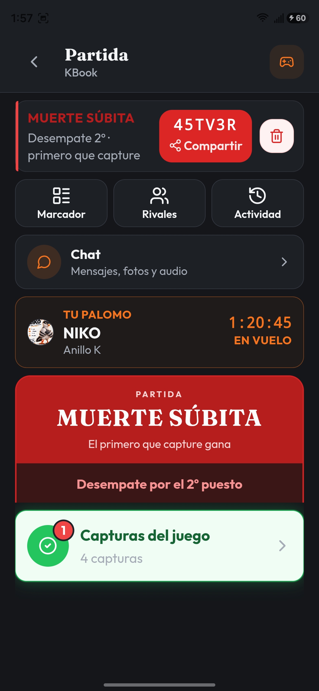 Apariencia oscura en Partida
